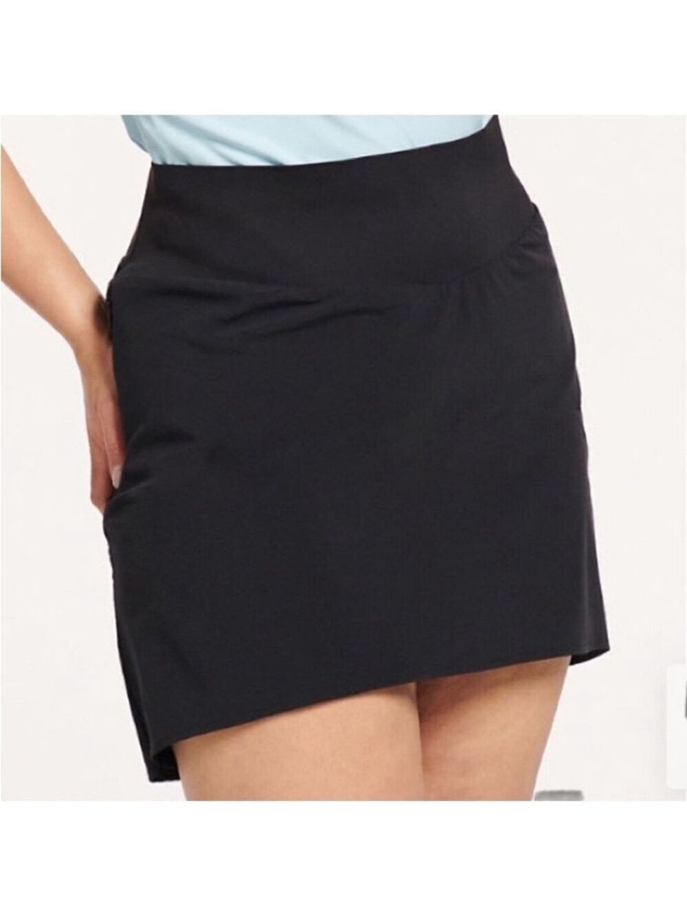FLX high waisted woven skirt Woman’s 2X black with zippered pockets